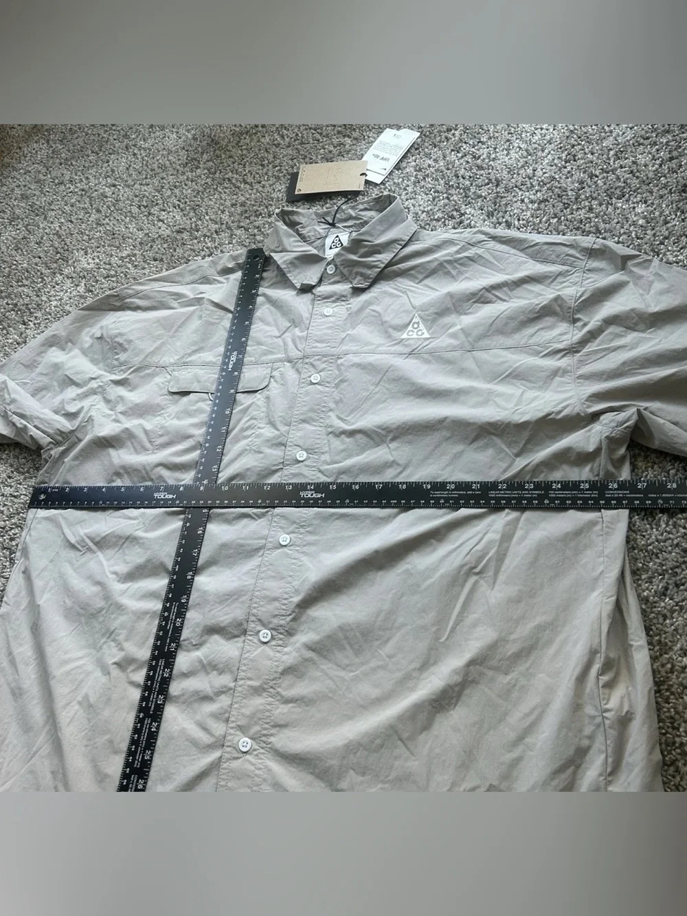 Nike ACG Orb Weaver UV Repel Short Sleeve Shirt Gray Men’s Size Large HJ2883-009